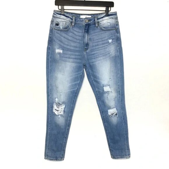 KanCan Distressed High Rise Skinny Jeans - Picture 1 of 8